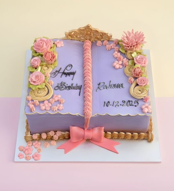 Lavender Story Book Vintage Cake