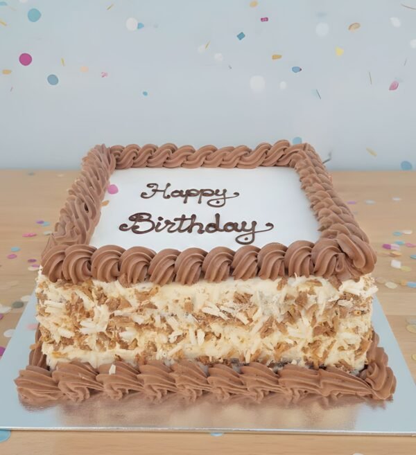 Square Chocolate & Coconut Birthday Cake