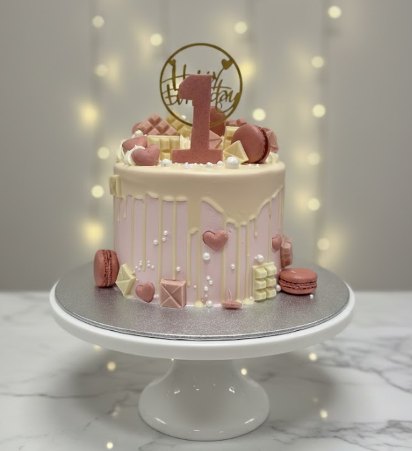 Sweetheart Pink Chocolate Drip Cake