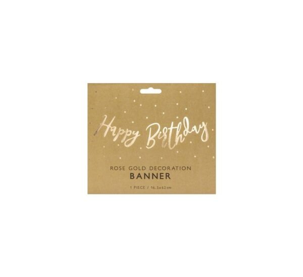 Metallic Gold "Happy Birthday" Script Banner