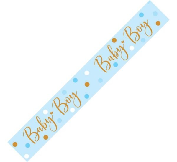 Holographic "Baby Boy" Polka Dot Banner
