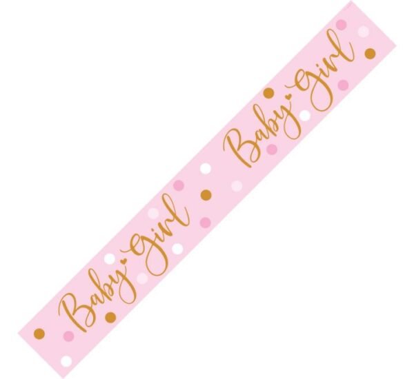 Holographic "Baby Girl" Polka Dot Banner