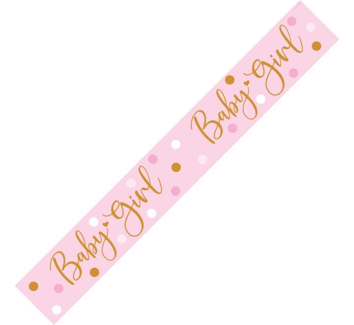 9FT SPARKLING BABY GIRL DOTS BANNER