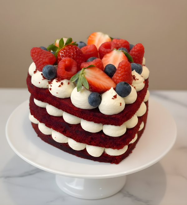 Berry Harvest Red Velvet Heart
