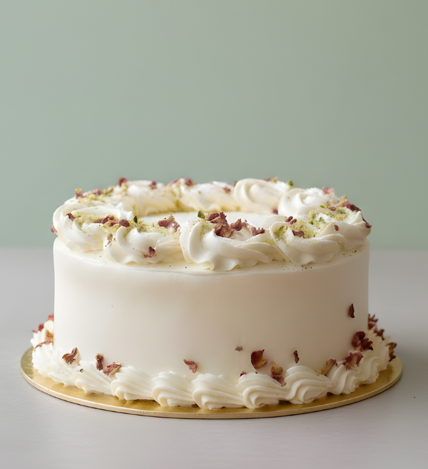 Elegant Pistachio & Rose Petal Cake (1)