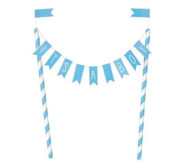 Blue & White "It's A Boy" Bunting Topper