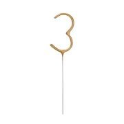 7in Gold Glitz Numeral Sparkler - Number 3