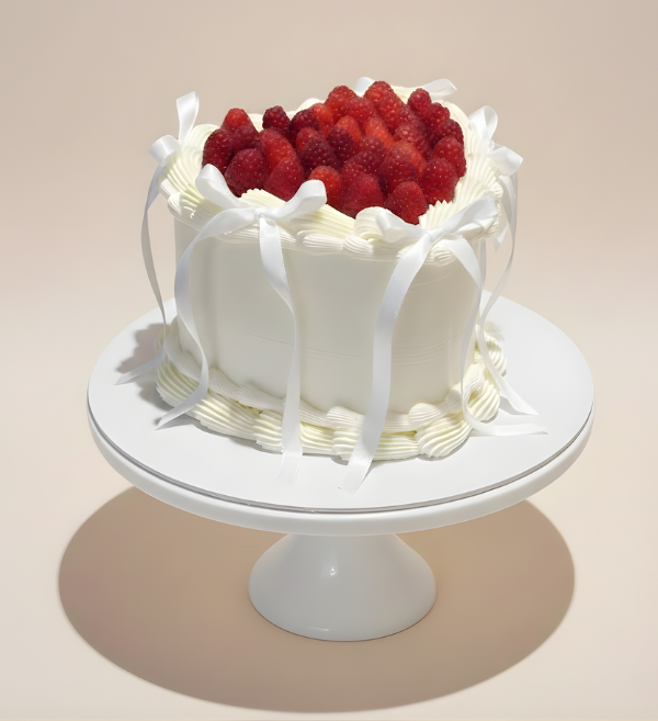 Raspberry Satin Heart Cake