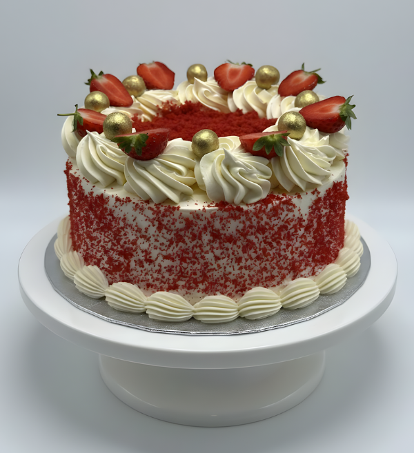 Royal Red Velvet Strawberry Cake